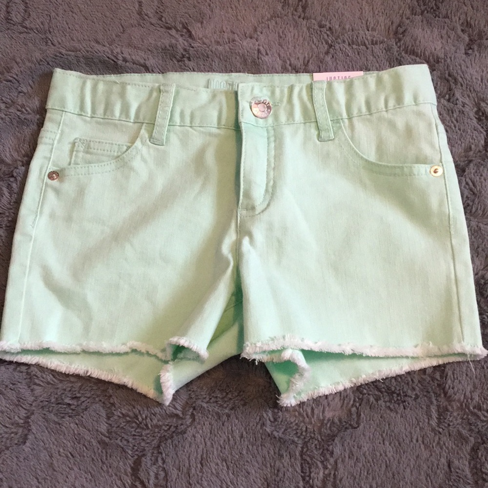 Justice Mint Green Jean Shorts